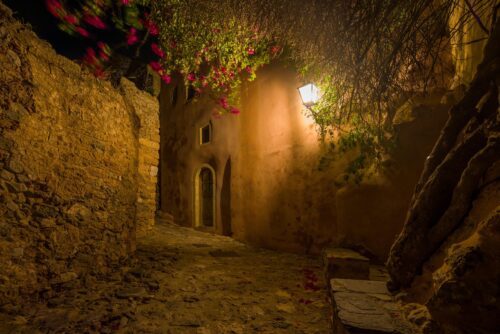 Monemvasia at night, Laconia, Greece - inLaconia Travel Guide